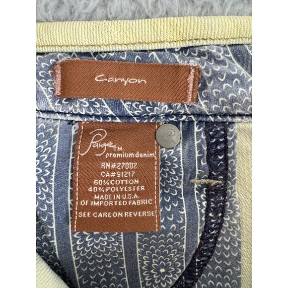 Paige Canyon Yellow Denim Womens Shorts Size 25 Premium Cotton/Polyester Blend - Picture 8 of 15